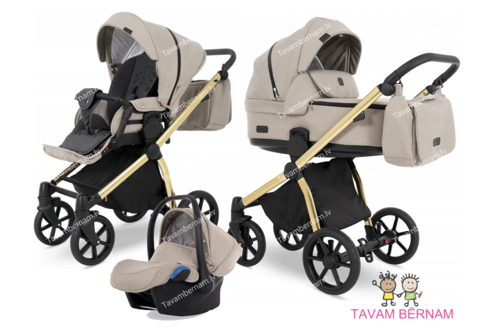 Camarelo Previo 3-1 Pr-3 (bēša) rati jaundzimušajiem trīs vienā